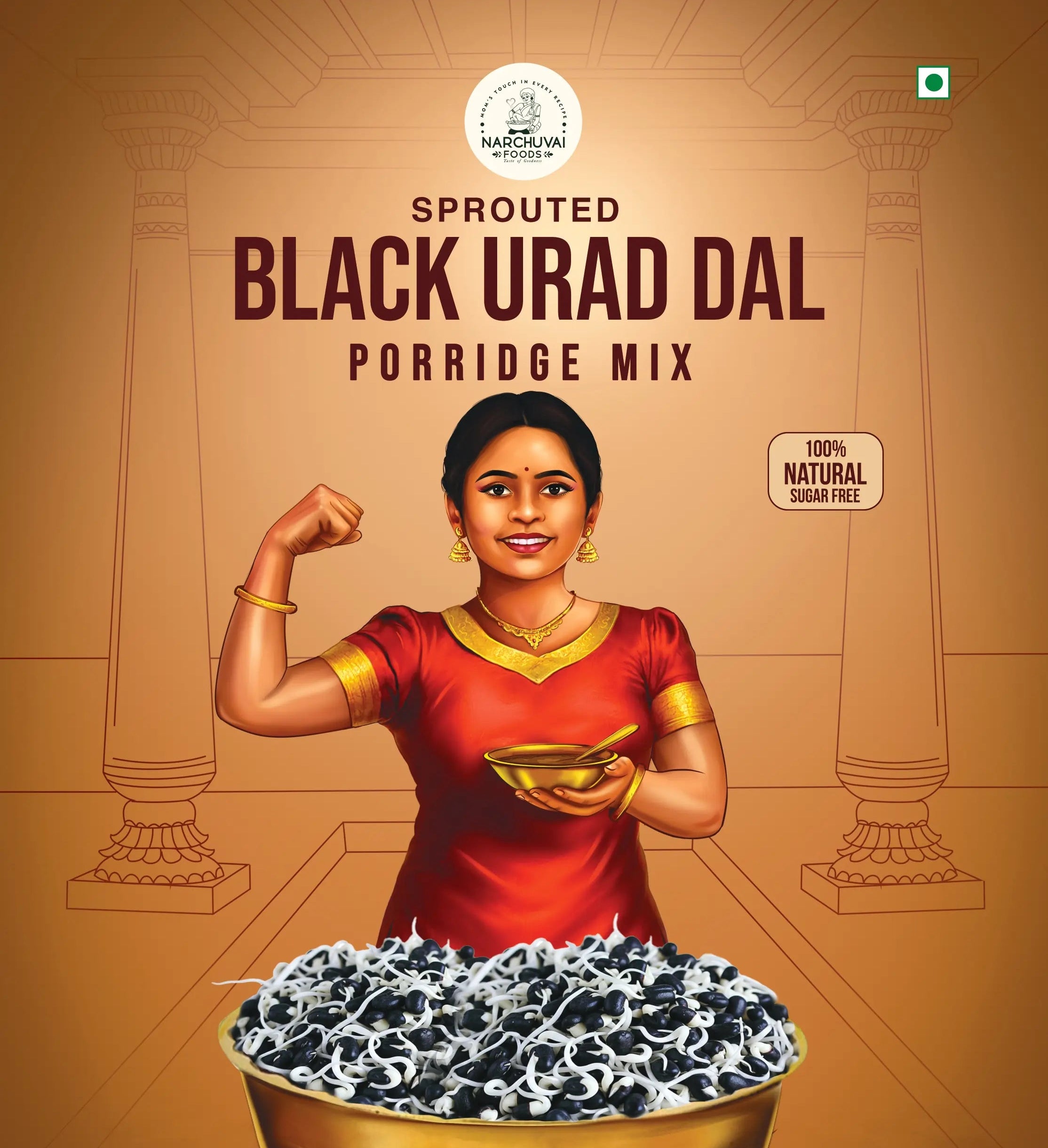 Sprouted Black Urad Dal Porridge Mix
