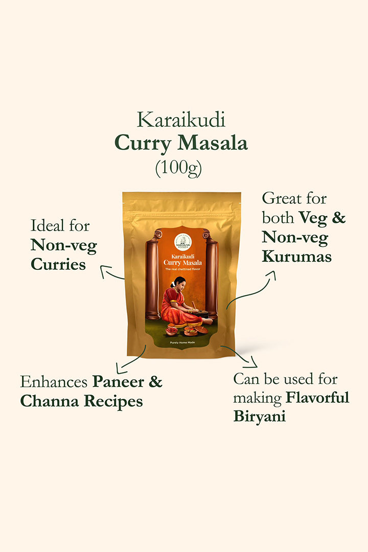 Chettinad Combo (Chettinad Sambar Masala + Karaikudi Curry Masala + Dindigul  Biryani Masala)